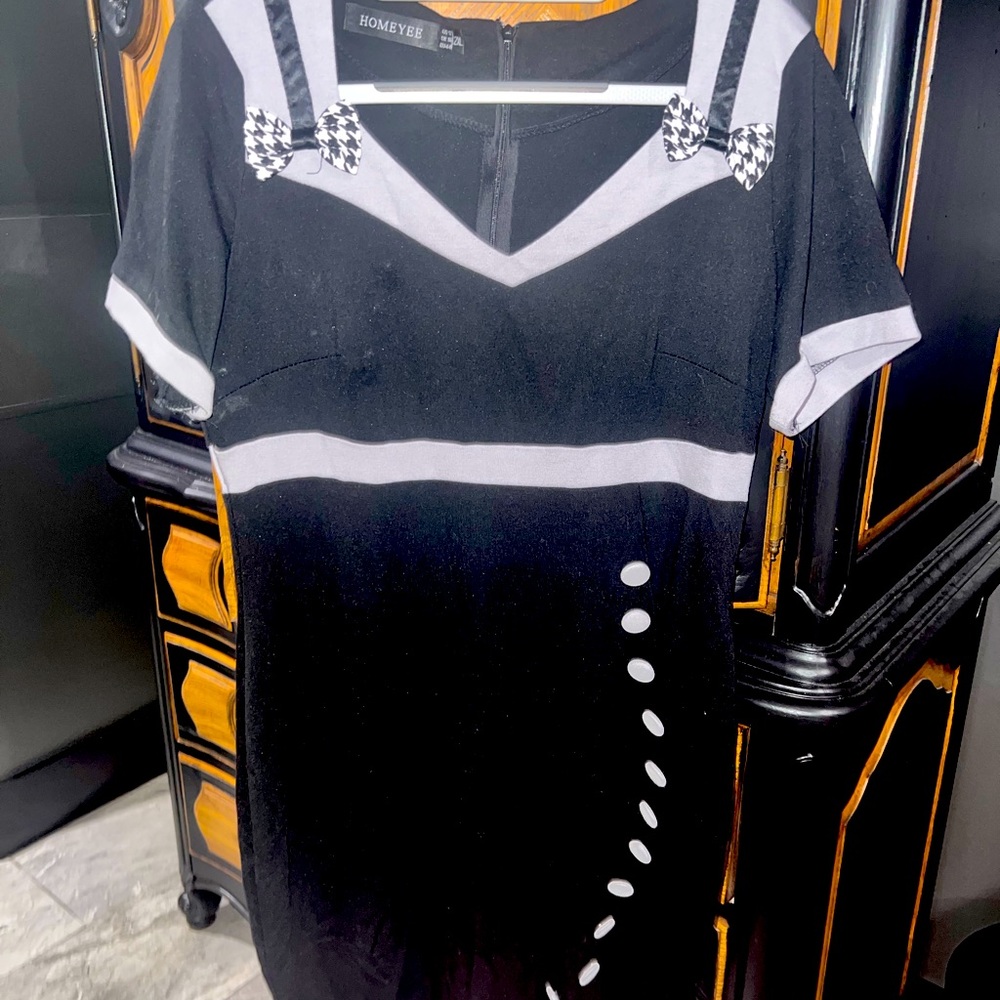 Black and grey pinup dress fitted size 2xl
